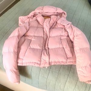 Lululemon Wunder Puff Cropped Puffer Jacket in  Pink Peony